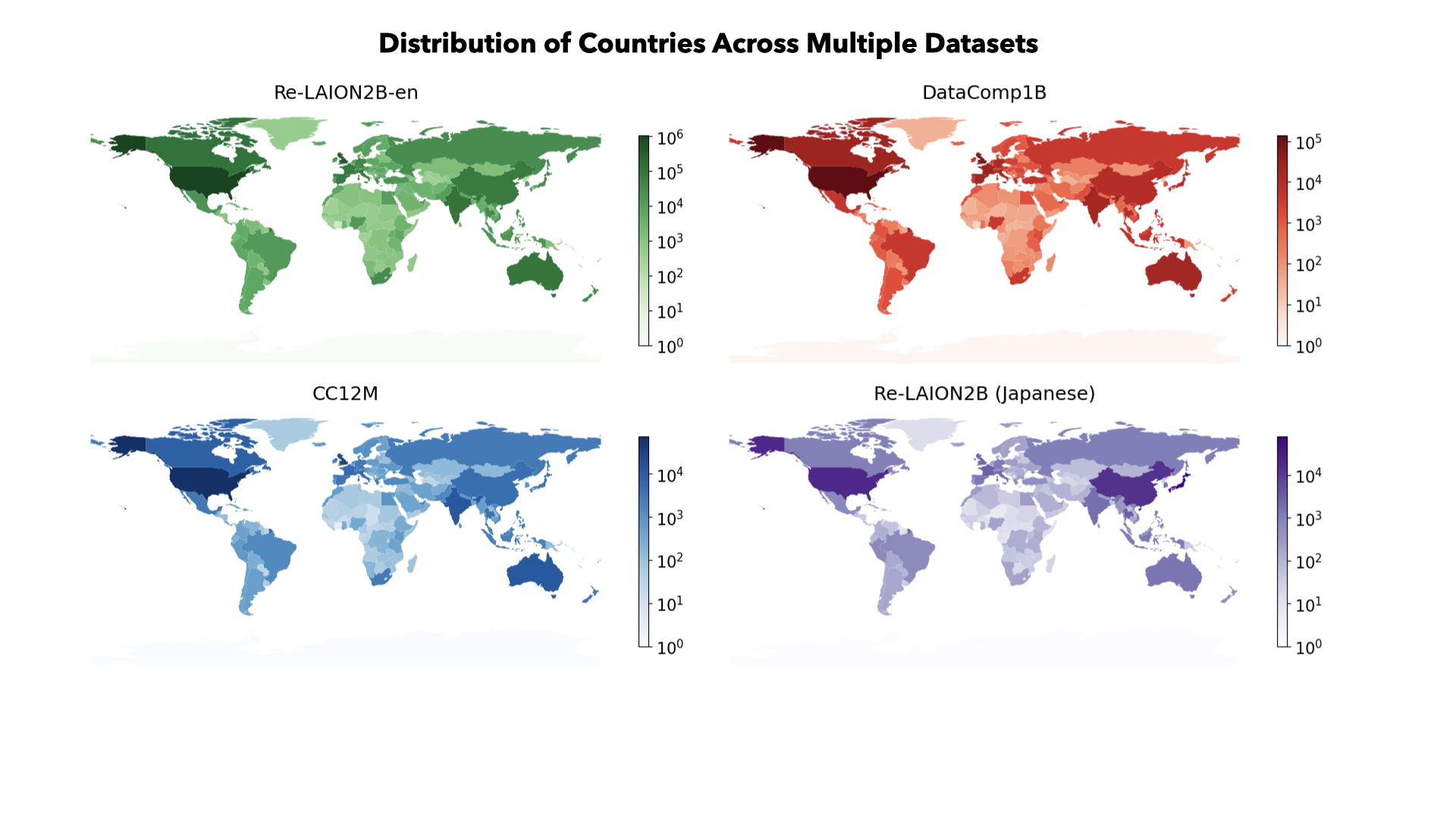 World Map showing geographical distribution of images